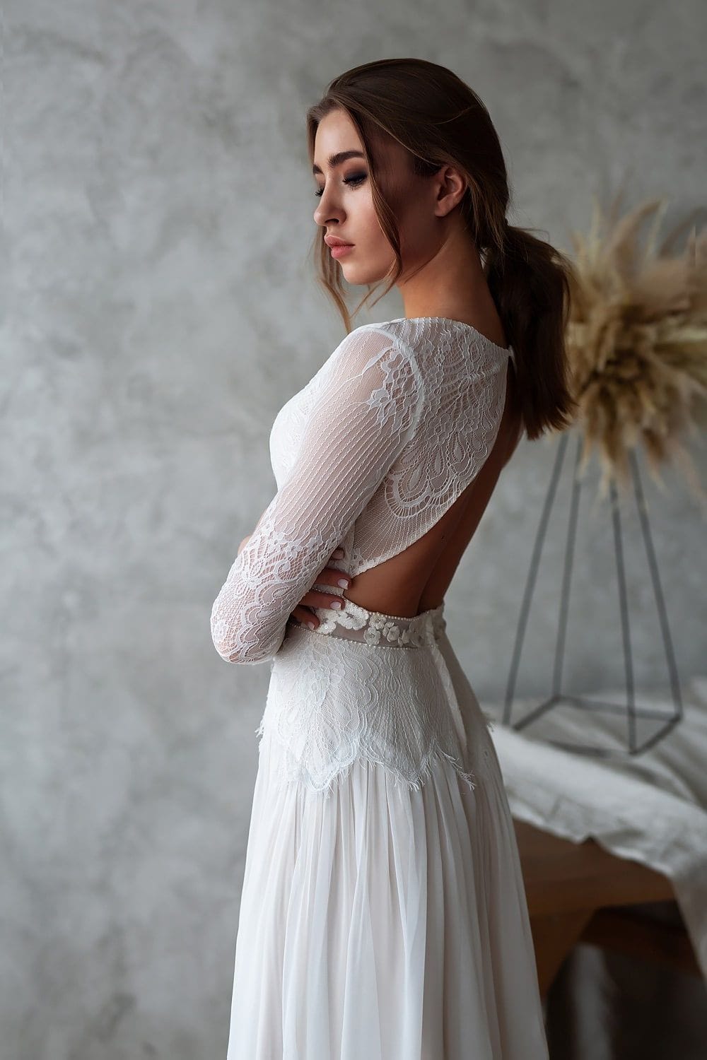 Alexandra vintage boho chic wedding dress - Love Spell Design
