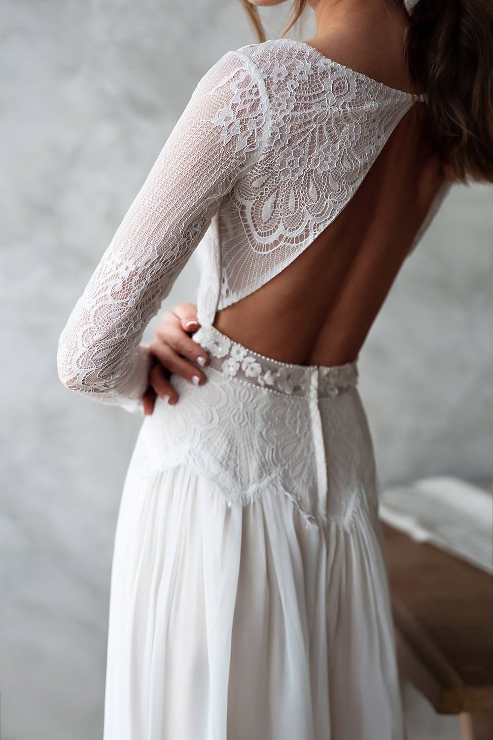 Alexandra vintage boho chic wedding dress - Love Spell Design