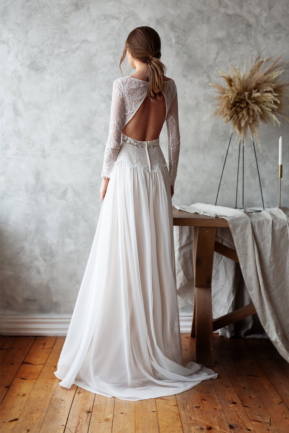 Alexandra vintage boho chic wedding dress - Love Spell Design