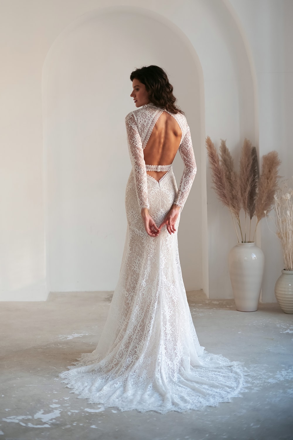 Vintage Lace Wedding Dresses With Sleeves | Leah | Bridal Vintage Lace Wedding Dresses With Sleeves | Leah | Bridal