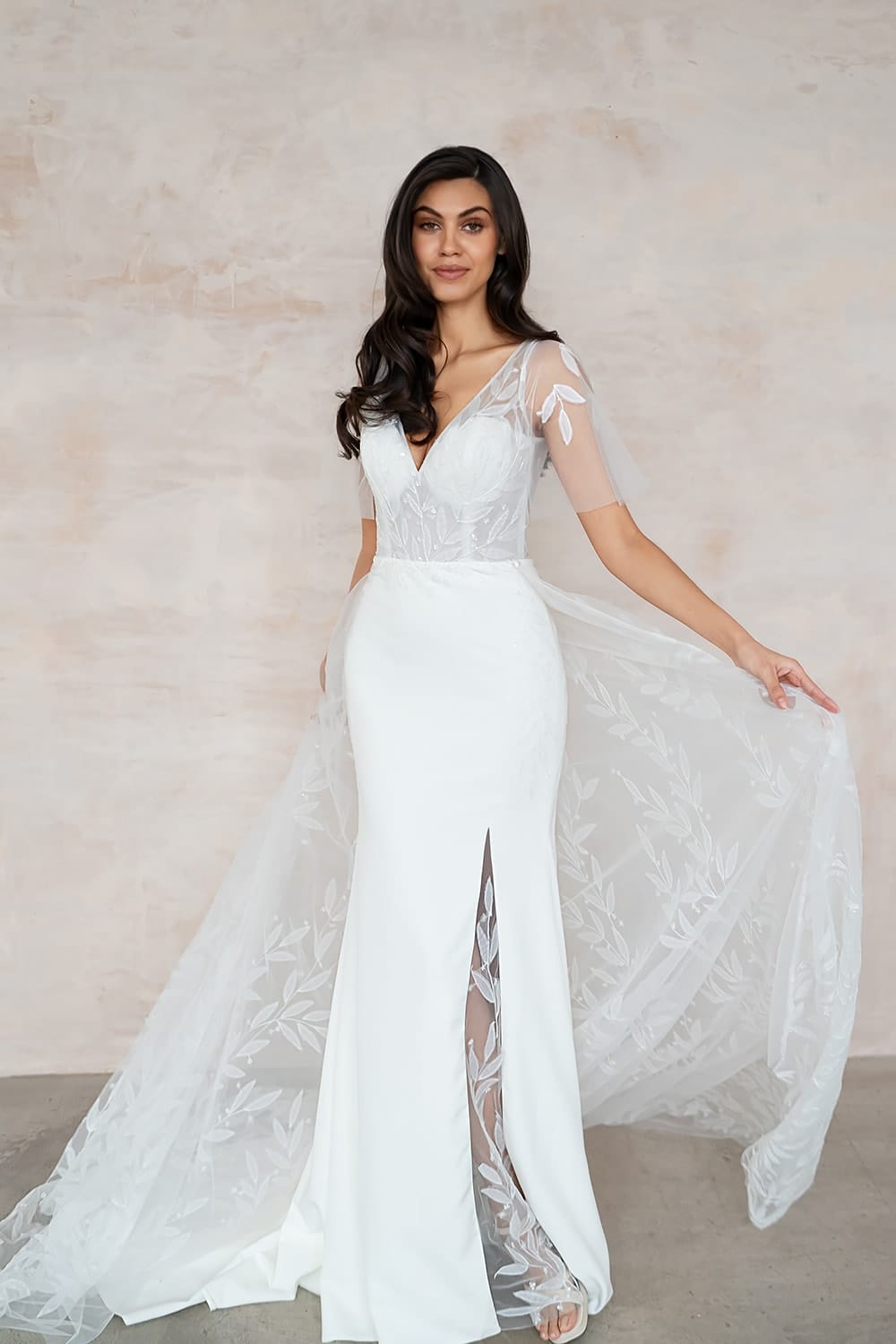 Franki mermaid style wedding dress Love Spell Design Franki UK30322 Wedding Dress Overskirt Boho Wedding Dresses London 3 Love Spell Design